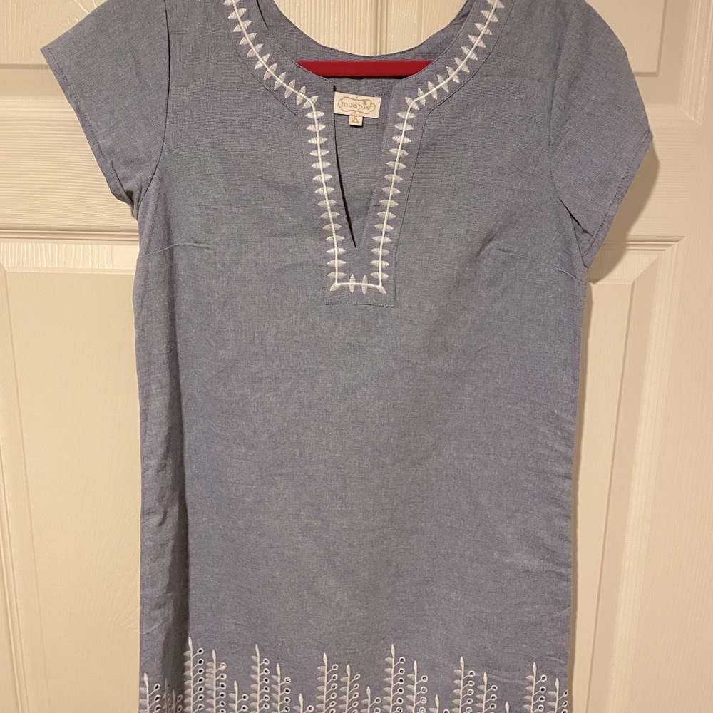Mudpie Chambray embroidery dress size small